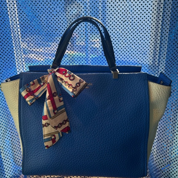 Kate Spade Blue and Cream Satchel - Picture 1 of 15